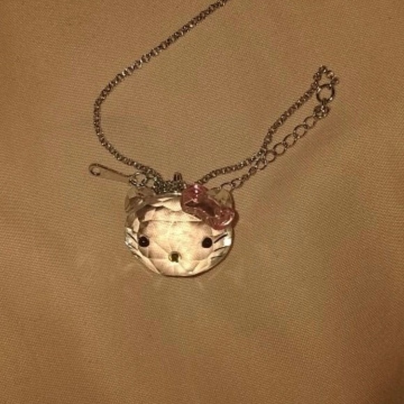 - 925 stamped hello kitty pendant Swarovski crystal necklace - not swan … - Picture 9 of 13